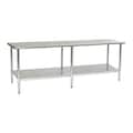 Eagle Group Table, Galv Legs/Shelf, Deluxe, 30"Wx144"L T30144EB