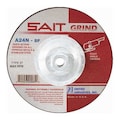 United Abrasives/Sait Depressed Center Wheels, 27, 4-1/2" Dia, 1/4" Thick, 5/8"-11 Arbor Hole Size, Aluminum Oxide 20160