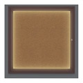 United Visual Products Corkboard, Lighted, Forbo, Brnz, 1 Dr, 36x36" UV302ILED-BRONZE-FORBO