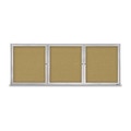 United Visual Products Corkboard, Fabrc, 3 Door, Satin/Lime, 96x36" UV3065-SATIN-KEYLIME