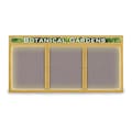 United Visual Products Corkboard, Fbrc, Hdr, Gold/Srf, 3 Dr, 96x48" UV355ILED-GOLD-SURF