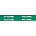 Brady Pipe Marker, Waste Water, Gn, 3/4to2-3/8 In 7301-4