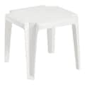 Grosfillex Side Table, Low, 17 In Square, White 52099004