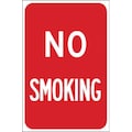 Brady No Smoking Sign, 18 in Height, 12 in Width, Aluminum, Rectangle, English 115622