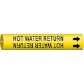 Brady Pipe Marker, Hot Water Return, Y, 4 to6 In 4081-D