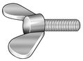 Zoro Select Thumb Screw, M5-0.80 Thread Size, Rounded Wing, Plain 18-8 Stainless Steel, 11 mm Head Ht, 10 mm Lg WS6X05010-001P1