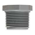 Zoro Select PVC Hex Head Plug, MNPT, 1/4 in Pipe Size 850-002