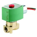 Redhat 120V AC Brass Solenoid Valve, Normally Open, 1/4 in Pipe Size 8262H261
