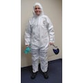 International Enviroguard Hooded Disposable Coveralls, 25 PK, White, Fabric, Zipper 8015-4XL