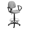 Boss Drafting Stool (B315-Gy) W/Footring And Loop Arms B1617-GY