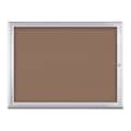 United Visual Products Corkboard, Single Door, Radius Frame, 48x36", Satin/Pumice UV70031-SATIN-PUMICE