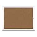 United Visual Products Corkboard, Single Door, Radius Frame, 48x36", White/Summer Tan Forbo UV70031-WHITE-FORBO