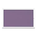 United Visual Products Corkboard, Single Door, Radius Frame, 60x36", White/Amethyst UV70041-WHITE-AMETHY