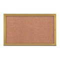 United Visual Products Corkboard, Single Door, Radius Frame, 60x36", Gold/Cinnamon UV70041-GOLD-CINNABA