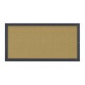 United Visual Products Corkboard, Single Door, Radius Frame, 72x36", Black/Keylime UV70051-BLACK-KEYLIME