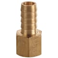 Zoro Select Barbed Hose Fitting, Straight, 3/8 in Hose ID, Hose Barb x NPT, Male x Female, Hex, Brass, 6AFN3 6AFN3