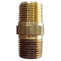 Zoro Select Brass Hex Nipple, MNPT, 1/8" Pipe Size 6AZD0