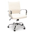 Ofm Executive Chair, 25-1/2"L36-1/2"H, LeatherSeat, EssentialsSeries ESS-6095-IVY