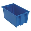 Quantum Storage Systems Stack & Nest Container, Blue, Polyethylene, 18 in L, 11 in W, 9 in H, 0.76 cu ft Volume Capacity SNT185BL