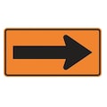 Lyle Arrow Traffic Sign, 24 in Height, 48 in Width, Aluminum, Horizontal Rectangle, No Text W1-6-BO-48HA