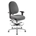 Bevco Fabric Task Chair, 21-1/2" to 31-1/2", Standard, Gray 9551L-S-GYF-A5