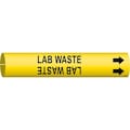Brady Pipe Marker, Lab Waste, Y, 2-1/2 to3-7/8 In 4226-C