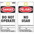 Electromark Danger Bilingual Tag, 5-3/4 x 3 In, PK25 Y604092
