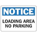 Accuform Loading Zone No Parking Sign, 14" W, 10" H, English, Aluminum, White MVHR826VA