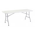 National Public Seating Rectangle Folding Table, 30" W, 72" L, 29-1/2" H, Blow-molded plastic Top, Speckled Gray BT-3072