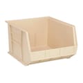 Quantum Storage Systems Hang & Stack Storage Bin, Ivory, Polypropylene, 18 in L x 16 1/2 in W x 11 in H QUS270IV