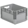Ssi Schaefer Straight Wall Container, Gray, Polypropylene, 24 in L, 16 in W, 9 in H, 1.5 cu ft Volume Capacity ELB6220.GY1