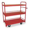 Dayton Utility Cart with Lipped Guards & Removable Metal Shelves, Steel, (2) Raised, 2 Shelves, 1,200 lb 1DE94