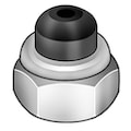 Zoro Select Nylon Insert Lock Nut, #8-32, Steel, Grade 2, Zinc Plated, 23/64 in Ht, 25 PK 4CAE4
