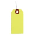 Zoro Select 1-3/8" x 2-3/4" Fluorescent Yellow Wire Tag, Includes 12" Wire, Pk1000 4WKZ9
