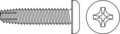 Zoro Select Thread Cutting Screw, #10 x 1 in, Zinc Plated Steel Pan Head Phillips Drive, 50 PK PPTCIF-1001000-050P