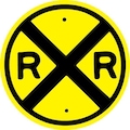 Lyle RXR Traffic Sign, 30 in Height, 30 in Width, Aluminum, Circle, English W10-1-30DA