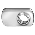 Zoro Select Tab Weld Nut, #8-32, Stainless Steel, 7/16 in Wd, 5/8 in Lg, 3/32 in Ht, 10 PK 1LAE5