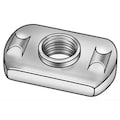 Zoro Select Tab Weld Nut, 1/4"-20, Steel, 1/2 in Wd, 13/16 in Lg, 3/64 in Ht, 50 PK 1LAJ5