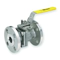 Zoro Select 3/4" Flanged Stainless Steel Ball Valve Inline SV50116M006