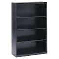 Tennsco 4-Shelf Stationary Bookcase, 52"x34-1/2" Black B-53BK