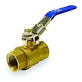 Zoro Select 1-1/4" FNPT Brass Ball Valve Inline 107-816-LH