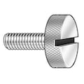 Zoro Select Thumb Screw, #8-32 Thread Size, Plain 18-8 Stainless Steel, 3/8 in Head Ht, 1 in Lg, 5 PK 7165SS-SL