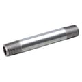 Zoro Select 1-1/4" MNPT x 6" TBE Galvanized Steel Pipe Nipple Sch 160 87710