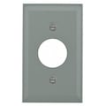 Hubbell Wiring Device-Kellems Single Receptacle Cover, Gray HBL3033JEGY