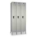 Hallowell Antimicrobial Wardrobe Locker, 36 in W, 18 in D, 78 in H, (1) Tier, (3) Wide, Light Gray UMS3288-1A-PL-AM