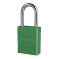 American Lock Lockout Padlock, Keyed Different, Anodized Aluminum, 1 1/2 in Shackle, Includes 2 Keys, Green A1106GRN