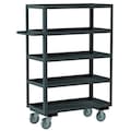 Zoro Select Utility Cart with Lipped Metal Shelves, Steel, Flat, 5 Shelves, 1,200 lb RSC-3048-5-95