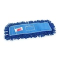 Tough Guy 24 in L Dust Mop, Slide On Connection, Looped-End, Blue, Cotton/Polyester 1TZC5