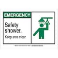 Brady Safety Shower Sign, 3-1/2" Height, 5" Width, Polyester, Rectangle, English 83936