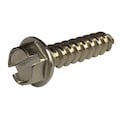 Zoro Select Sheet Metal Screw, #10 x 3/4 in, Plain 18-8 Stainless Steel Hex Head Slotted Drive, 100 PK 1WE59